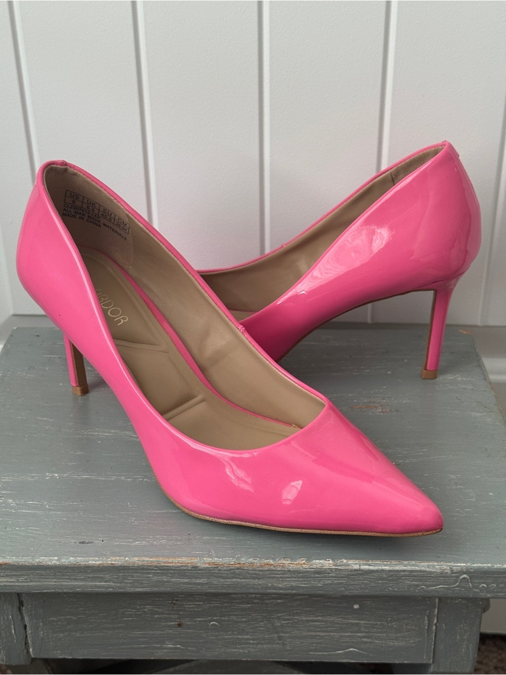 Jenn Ardor Women’s Bright Pink Patent Pointed-Toe Pumps Heels Size 9M